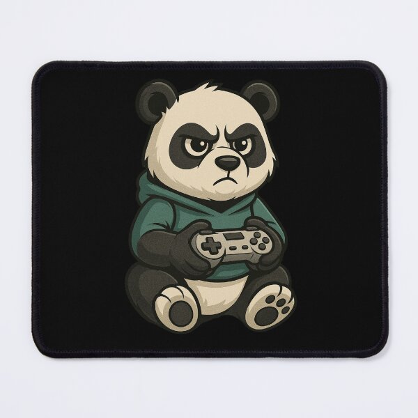 Item preview, Gamer Panda – Focused Panda Holding Game Controller Illustration designed and sold by ColorSplash123.