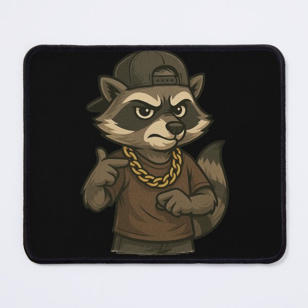 Item preview, Rap Raccoon – Cool Raccoon with Backwards Cap and Gold Chain Illustration designed and sold by ColorSplash123.