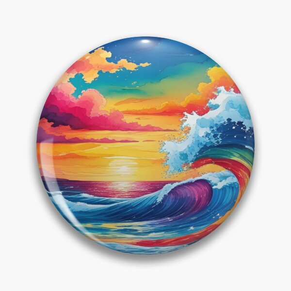 Item preview, Rainbow Fantasy Ocean Wave Art designed and sold by EschatonGarden.