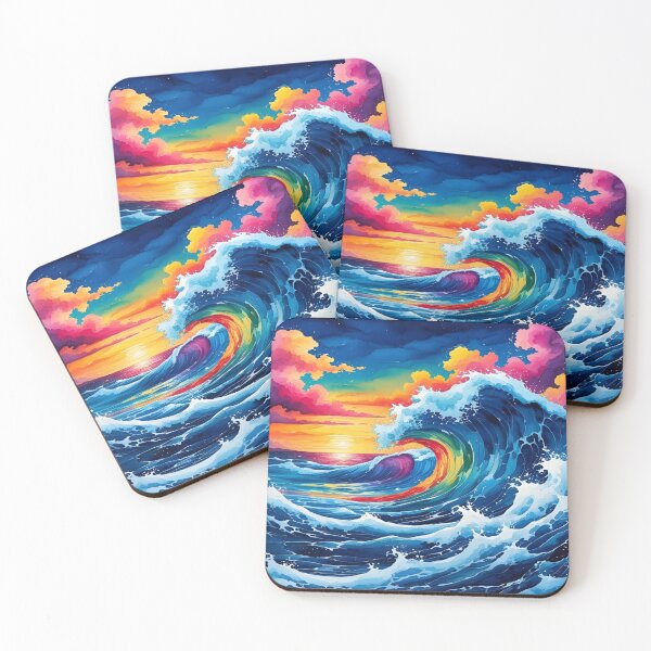 Item preview, Rainbow Fantasy Ocean Wave Art designed and sold by EschatonGarden.