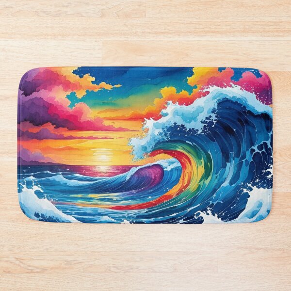 Item preview, Rainbow Fantasy Ocean Wave Art designed and sold by EschatonGarden.