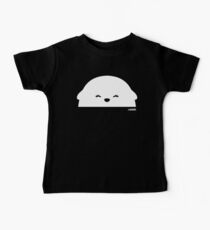 Happy Girl Bear, white halfsie Baby Tee