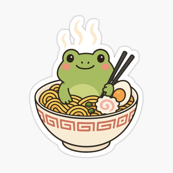 Item preview, Cute Frog in Ramen Bowl – Funny Foodie Animal Design designed and sold by ColorSplash123.