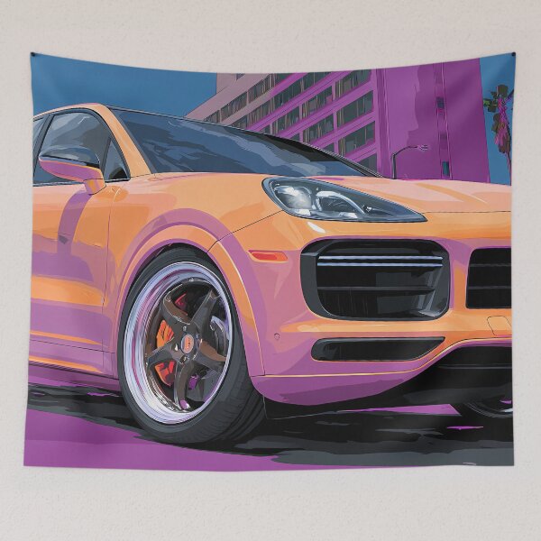Item preview, Colorful Porsche Cayenne GTS Painting – Pop Art Vibes designed and sold by AutoPopStudio.