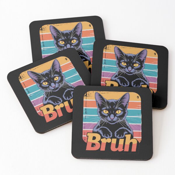 Item preview, Bruh Grumpy Black Cat designed and sold by tearbytea.