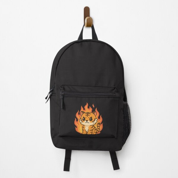 Item preview, Chibi Tiger with Flames – Cute & Fierce Cartoon Animal Art designed and sold by ColorSplash123.