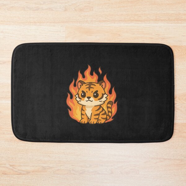 Item preview, Chibi Tiger with Flames – Cute & Fierce Cartoon Animal Art designed and sold by ColorSplash123.