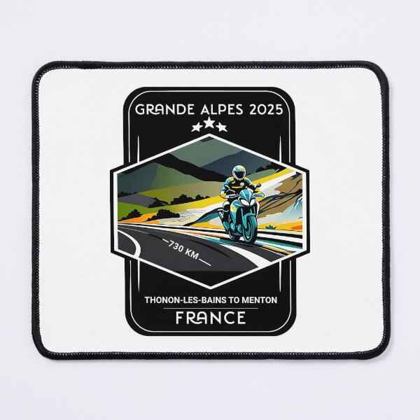 Item preview, Route des Grandes Alpes 2025 Motorcycle Tour Badge, colors of the French flag STICKER OR SHIRT AND MORE designed and sold by designkb.