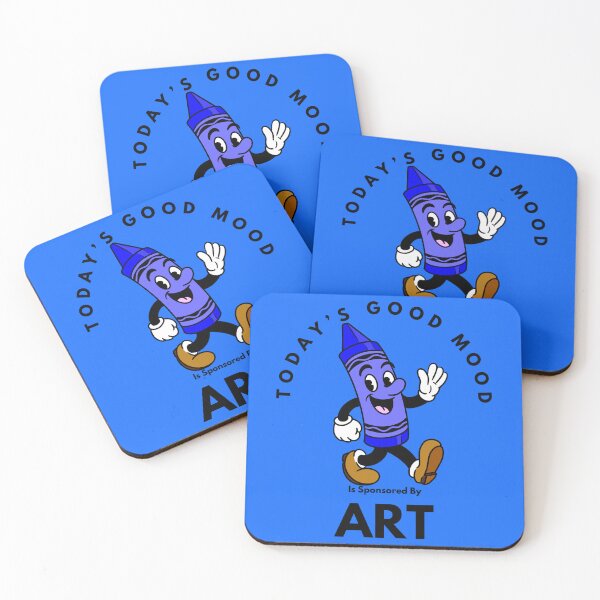 Item preview, Today’s Good Mood Is Sponsored By Art (Blue Crayon) designed and sold by Kate Miller Illustrator.