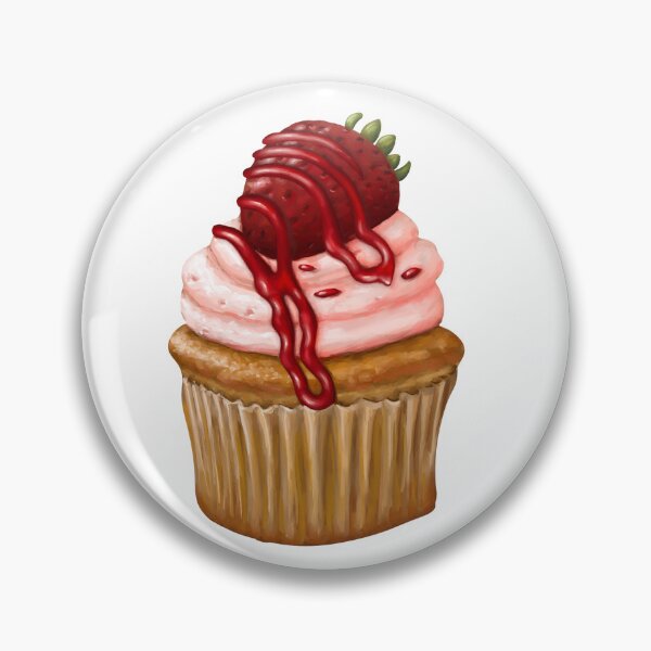 Item preview, Hand drawn strawberry cupcake designed and sold by Pocket Doodle Stickers.