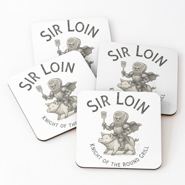 Aperçu de l'œuvre Sir Loin – Conception de grillades amusantes Meat Knight créée et vendue par vkelloggdesign.