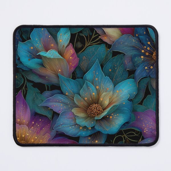 Item preview, Enchanted Floral Bloom: A Seamless Pattern of Luminous Blue and Purple Flowers designed and sold by Gunner Design.