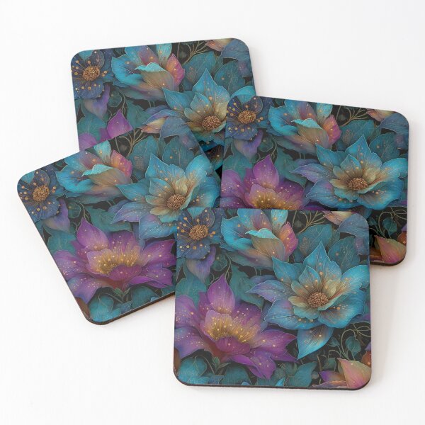 Item preview, Enchanted Floral Bloom: A Seamless Pattern of Luminous Blue and Purple Flowers designed and sold by Gunner Design.