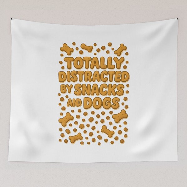 Item preview, Totally Distracted by Snacks and Dogs Funny Font designed and sold by Uglyandcute.