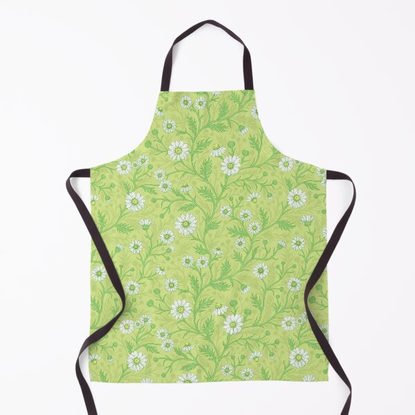 Item preview, Daisies in white and green on honey dew green designed and sold by Katerina Mitkova Kirilova.