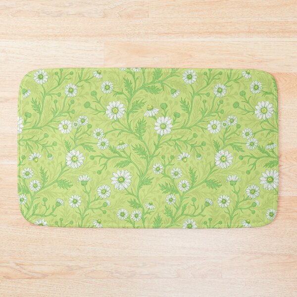 Item preview, Daisies in white and green on honey dew green designed and sold by Katerina Mitkova Kirilova.
