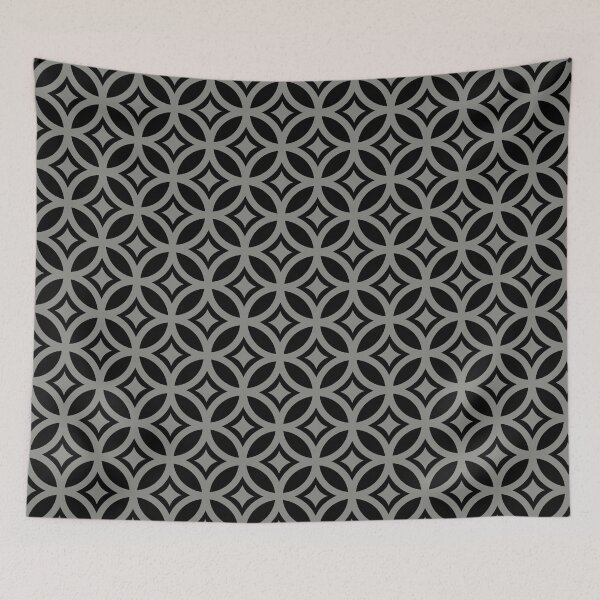 Item preview, Titanium Grey Circles On Black Geometric Pattern designed and sold by DigiArtBay.