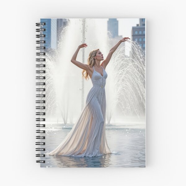 Item preview, Beautiful Woman Posing In a City Fountain designed and sold by Maria Dryfhout.