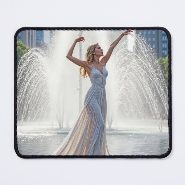 Item preview, Beautiful Woman Posing In a City Fountain designed and sold by Maria Dryfhout.