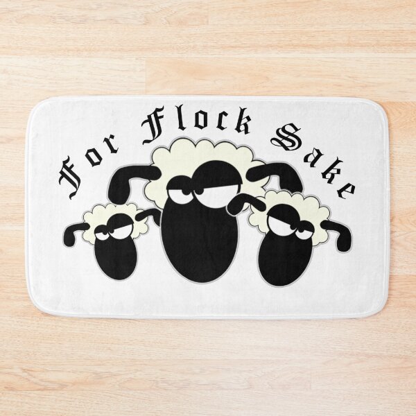 Item preview, For Flock Sake – Funny Sheep Pun Design designed and sold by Lucky Pig Teesigns .