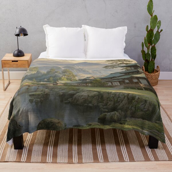 Item preview, Traditional samurai village on the mountain edge, sunset painting designed and sold by jbfart.