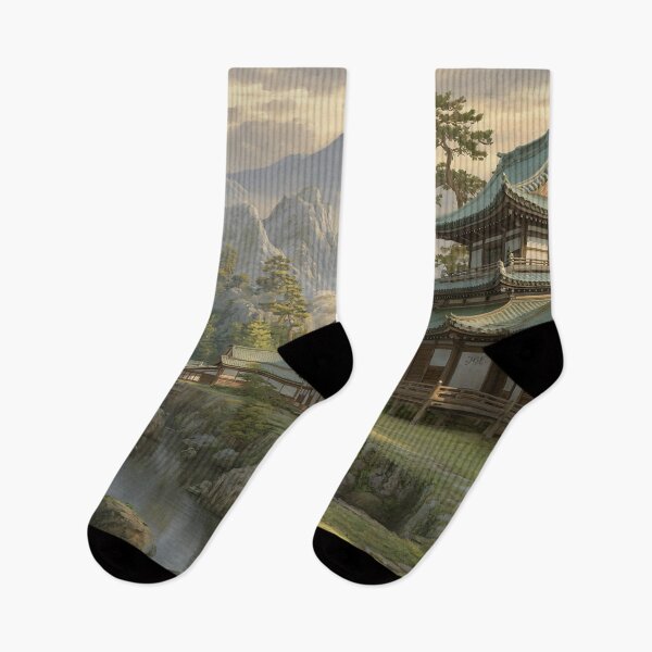 Item preview, Traditional samurai village on the mountain edge, sunset painting designed and sold by jbfart.