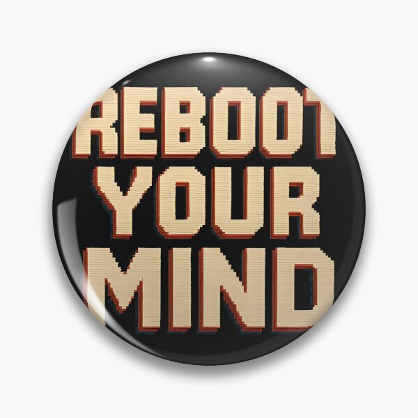 Item preview, Reboot Your Mind – Retro Pixel Art Typography Motivational Design designed and sold by The-Daily-Drape.