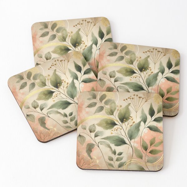 Item preview,  Golden Blush Botanica Abstract Art Collection designed and sold by Dream Bloom Gallery.