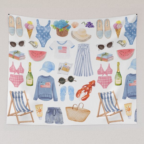 Item preview, East Coast Summer Essentials Watercolor designed and sold by bytierney.