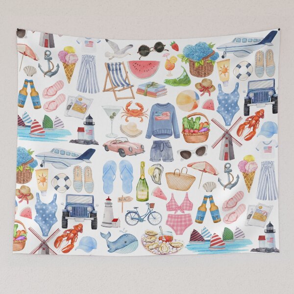 Item preview, Nantucket Summer Essentials Watercolor designed and sold by bytierney.
