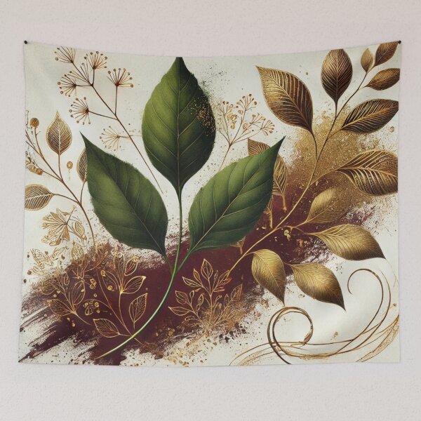 Item preview, Crimson Goldleaf Rhapsody Abstract Art Collection designed and sold by Dream Bloom Gallery.
