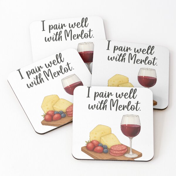 Item preview, I Pair Well With Merlot Wine Art Print - Wine Pairing designed and sold by weebeearts.