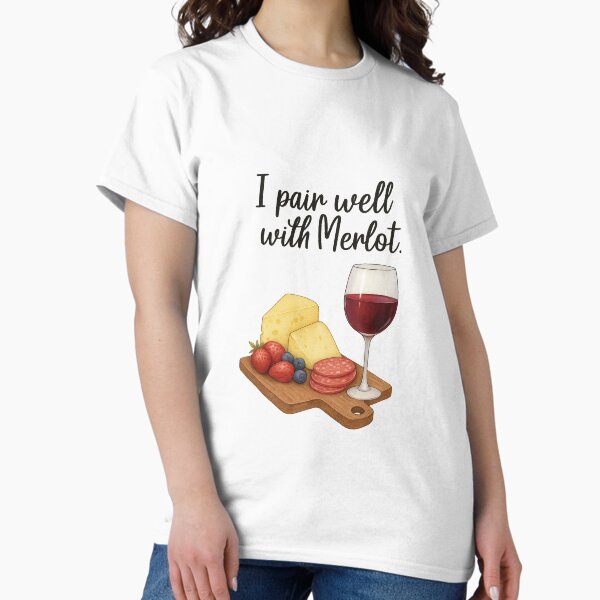 Item preview, I Pair Well With Merlot Wine Art Print - Wine Pairing designed and sold by weebeearts.