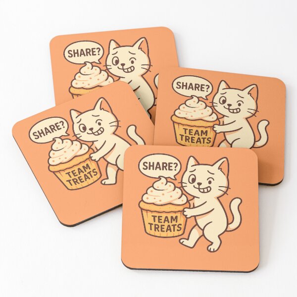 Item preview, Funny Team Treats Cat Sticker designed and sold by Yuliya Brush.