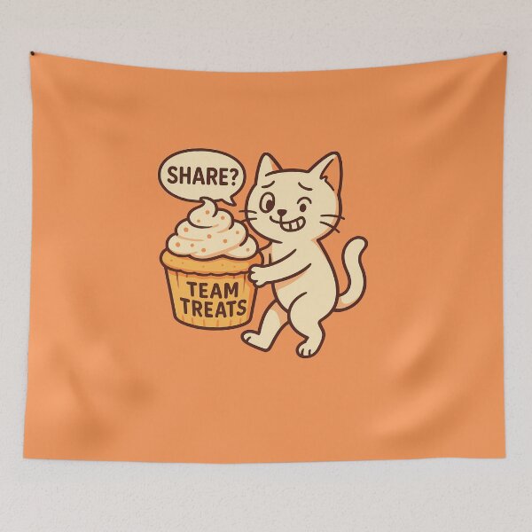 Item preview, Funny Team Treats Cat Sticker designed and sold by Yuliya Brush.