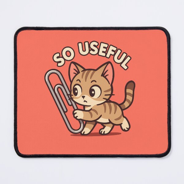 Item preview, Cute Cat With Paperclip Badge designed and sold by Yuliya Brush.