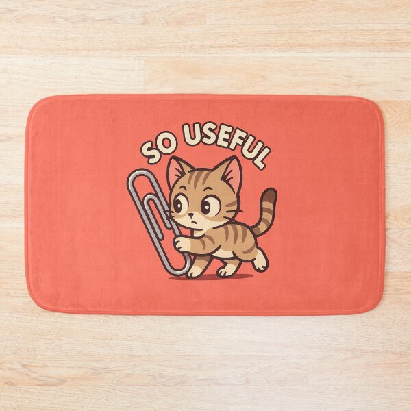 Item preview, Cute Cat With Paperclip Badge designed and sold by Yuliya Brush.