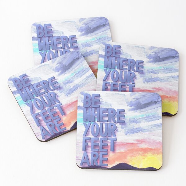 Item preview, Be Where Your Feet Are – Sunset Mindfulness Art designed and sold by vkelloggdesign.