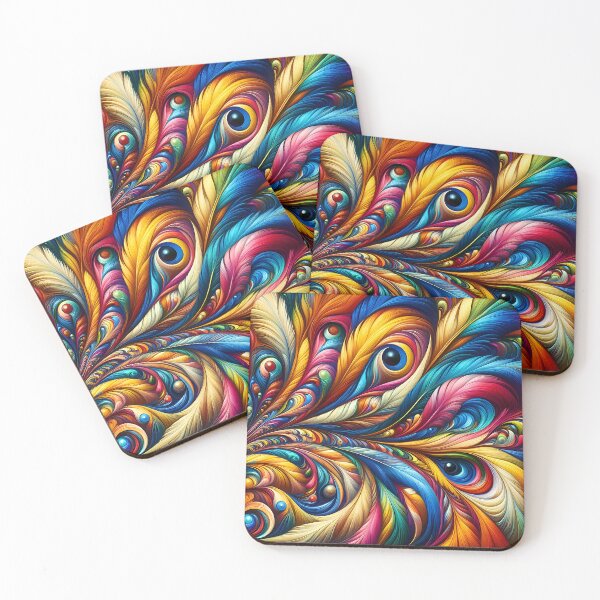 Item preview, Multicolored abstract feathers designed and sold by Creative&Fantastic.
