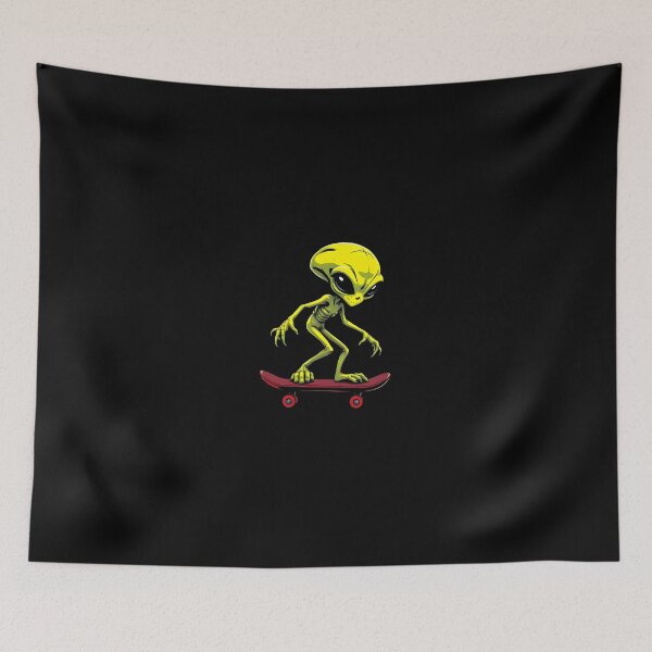 Item preview, Rad Yellow Alien Skateboarding T-Shirt designed and sold by Rune-Designs.