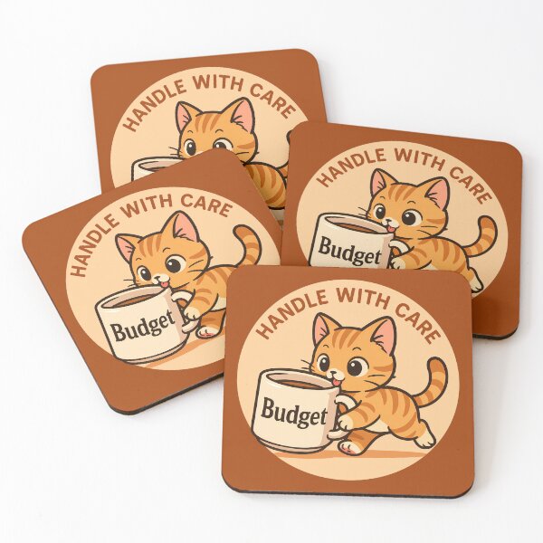 Item preview, Cute Cat Budget Handle With Care designed and sold by Yuliya Brush.