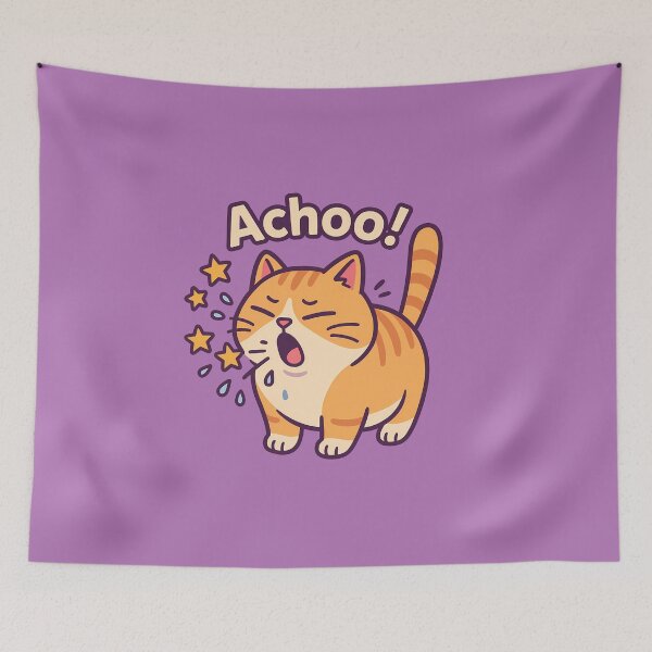 Item preview, Sneezing Cat Achoo Funny Artwork designed and sold by Yuliya Brush.