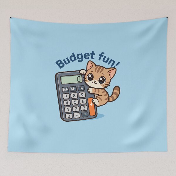 Item preview, Cute Cat Calculator Budget Fun designed and sold by Yuliya Brush.