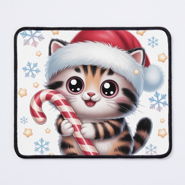 Item preview, Cute Kawaii Christmas Cat T-Shirt | Adorable Santa Hat Kitty Design designed and sold by KostekShop.