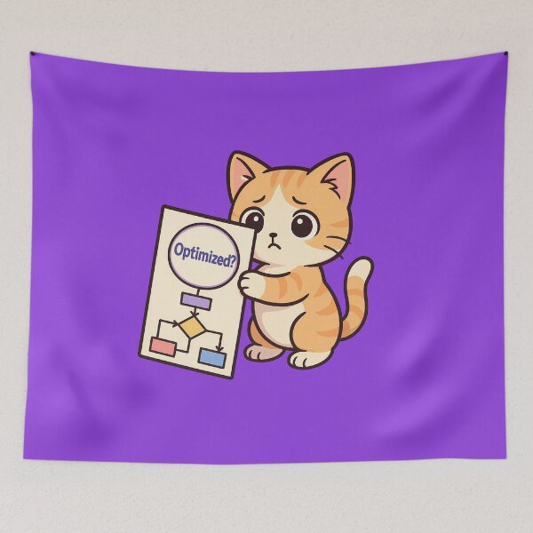 Item preview, Cute Cat Optimized Flowchart Art designed and sold by Yuliya Brush.