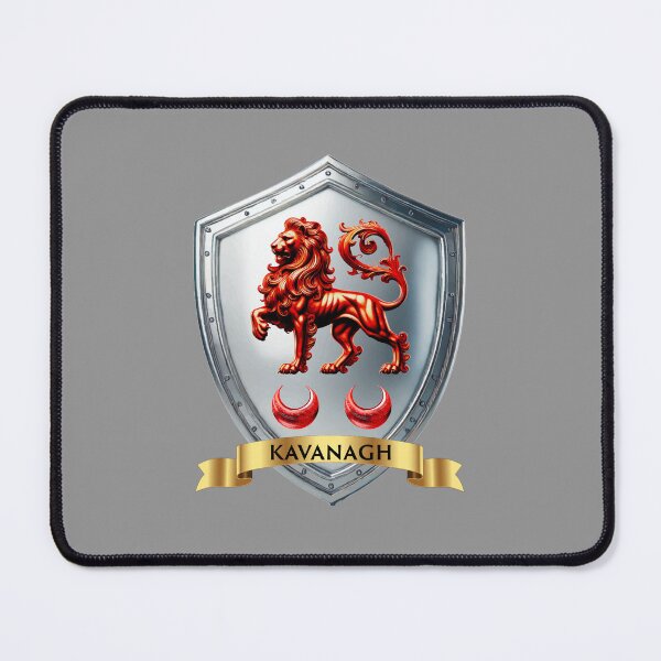 Item preview, Kavanagh Coat of Arms – Red Lion & Crescents with Name Banner designed and sold by Highlandkings.