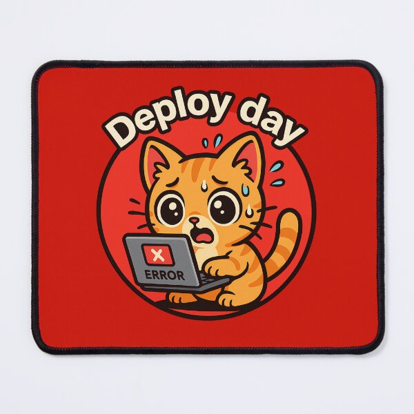 Item preview, Funny Cat Deploy Day Error Art designed and sold by Yuliya Brush.
