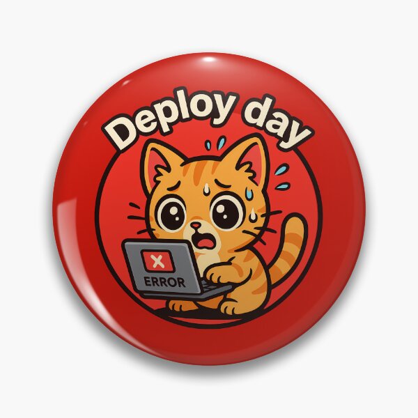 Item preview, Funny Cat Deploy Day Error Art designed and sold by Yuliya Brush.