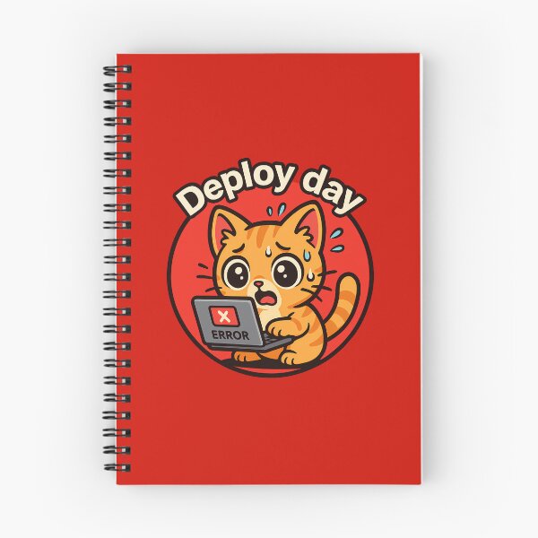 Item preview, Funny Cat Deploy Day Error Art designed and sold by Yuliya Brush.