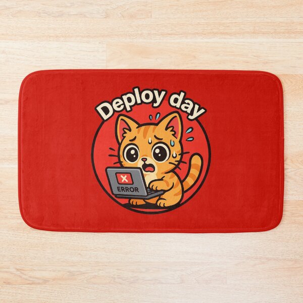 Item preview, Funny Cat Deploy Day Error Art designed and sold by Yuliya Brush.
